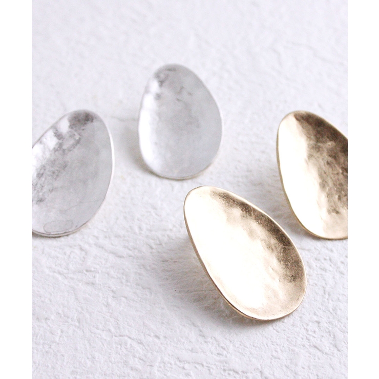 楕円ビッグプレートピアス イヤリング ネジバネ式 | VINGTAINE | 詳細画像9 