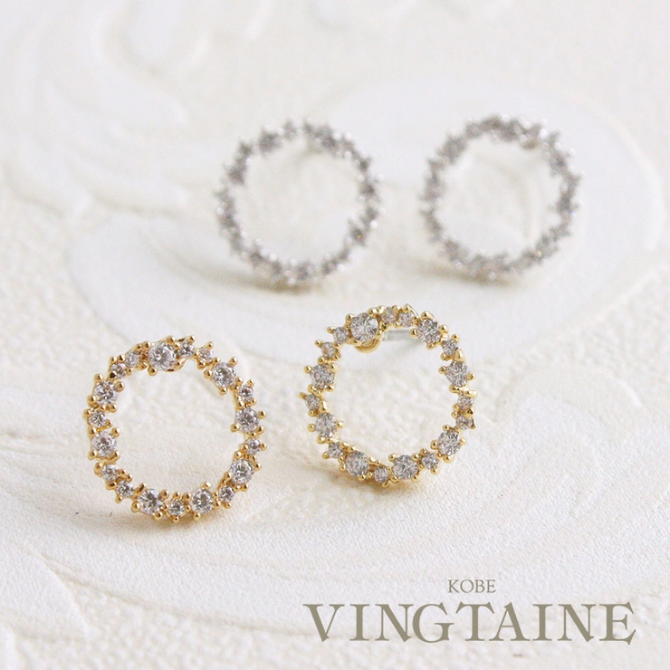 ピアス サークル キュービックジルコニア | VINGTAINE | 詳細画像1 