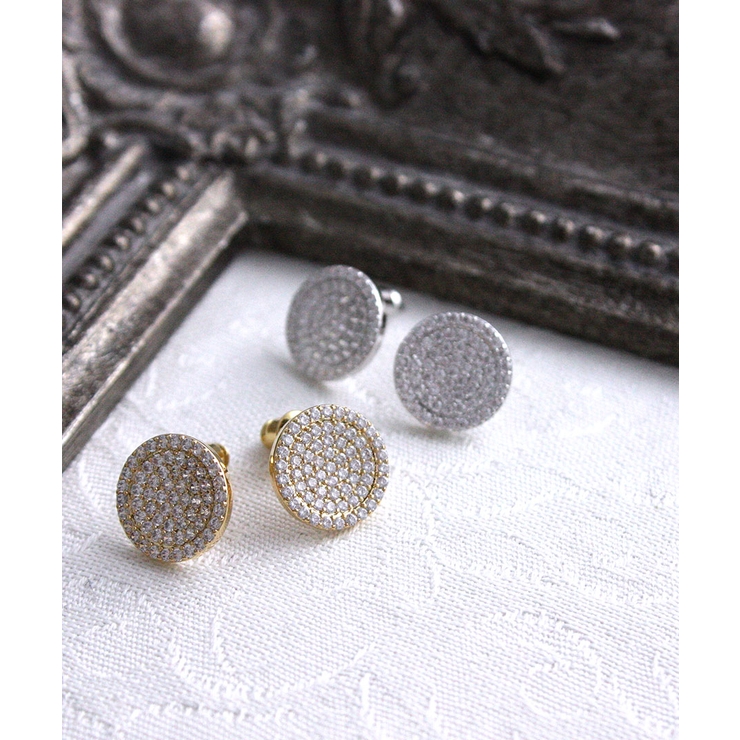 パヴェサークルピアス イヤリング ネジバネ式 | VINGTAINE | 詳細画像8 