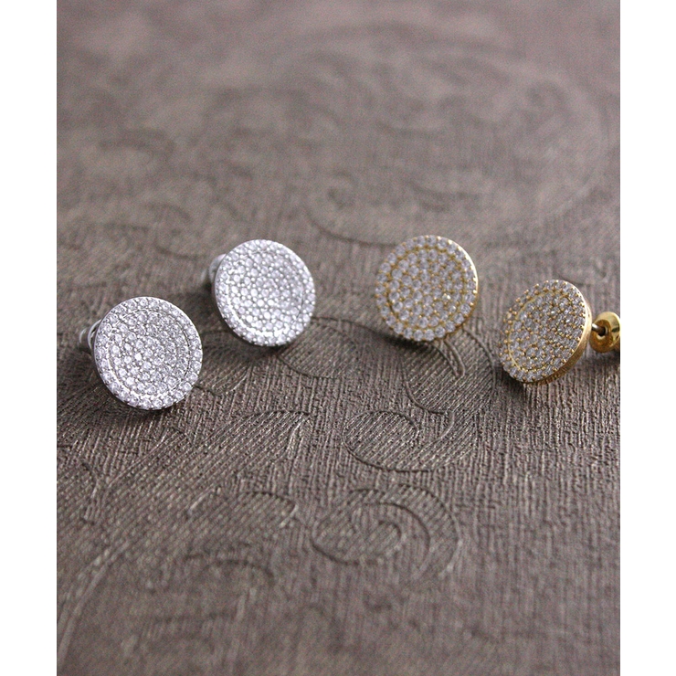 パヴェサークルピアス イヤリング ネジバネ式 | VINGTAINE | 詳細画像9 