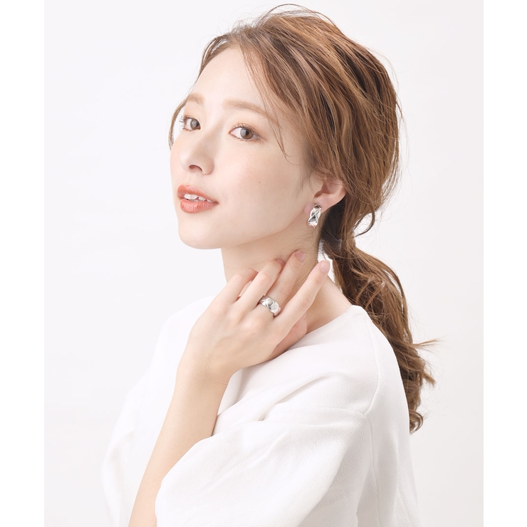 ボリュームメタルハーフフープピアス イヤリング シンプル | VINGTAINE | 詳細画像8 