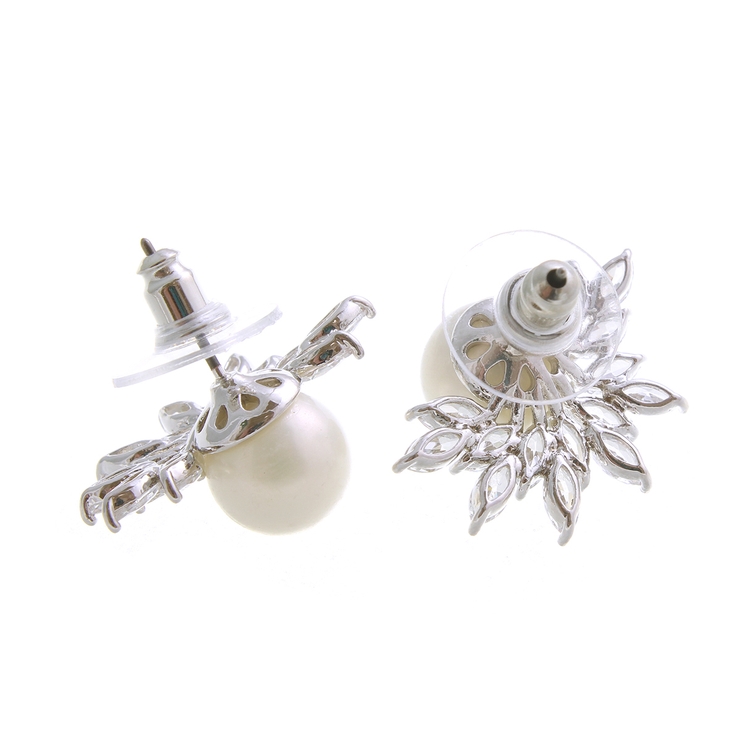 クラシカルパールハーフビジューピアス イヤリング ネジバネ式 | VINGTAINE | 詳細画像2 