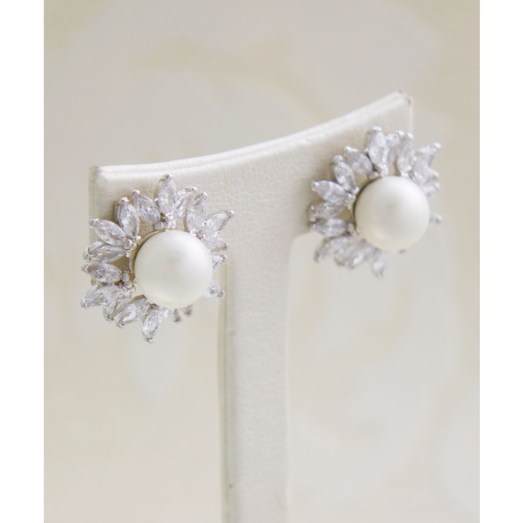 クラシカルパールビジューピアス イヤリング ネジバネ式 | VINGTAINE | 詳細画像5 