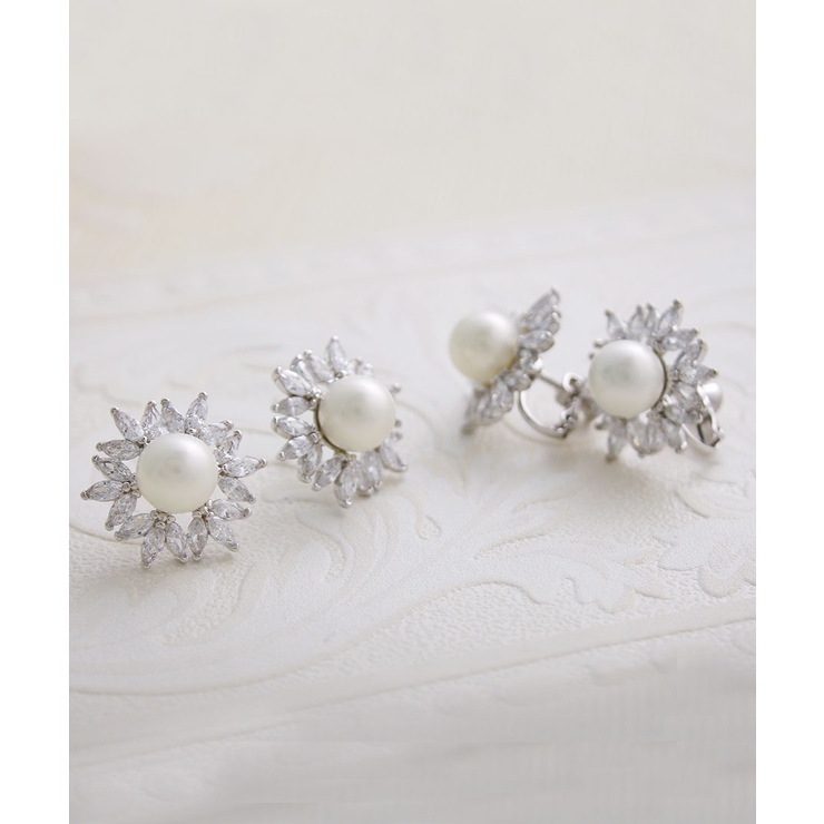 クラシカルパールビジューピアス イヤリング ネジバネ式 | VINGTAINE | 詳細画像6 