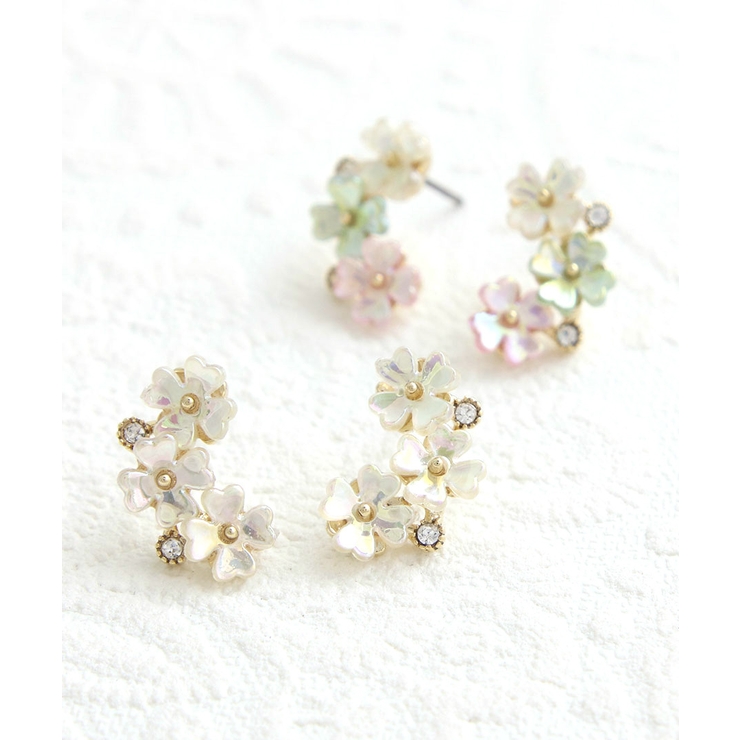 トリプルフラワーピアス イヤリング お花 | VINGTAINE | 詳細画像8 