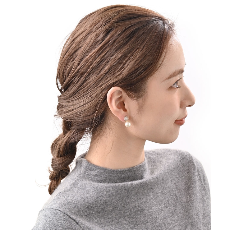パヴェボール×パールピアス イヤリング 上品 | VINGTAINE | 詳細画像7 