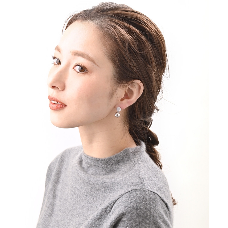 パヴェボール×パールピアス イヤリング 上品 | VINGTAINE | 詳細画像9 