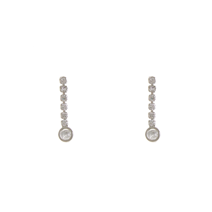 ミニラウンドストーンシンプルピアス キュービックジルコニア 揺れ | VINGTAINE | 詳細画像3 