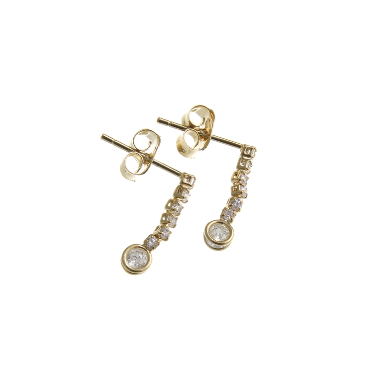 ミニラウンドストーンシンプルピアス キュービックジルコニア 揺れ | VINGTAINE | 詳細画像4 