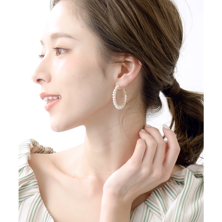 パールフープピアス イヤリング シンプル | VINGTAINE | 詳細画像6 