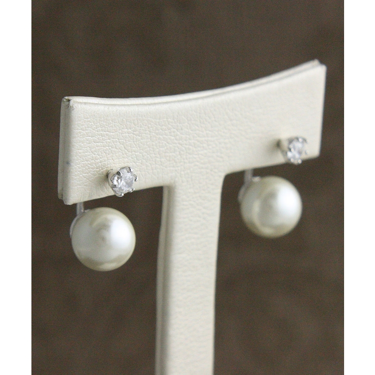 一粒パール×キュービックジルコニアピアス バックキャッチピアス キュービックジル… | VINGTAINE | 詳細画像10 