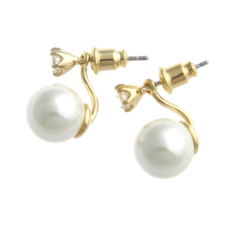 一粒パール×キュービックジルコニアピアス バックキャッチピアス キュービックジル… | VINGTAINE | 詳細画像2 