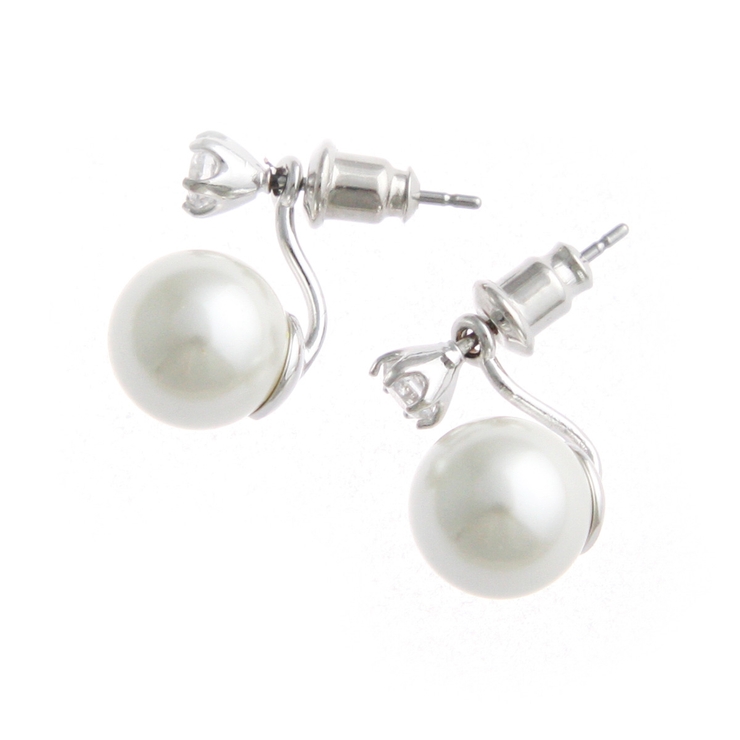 一粒パール×キュービックジルコニアピアス バックキャッチピアス キュービックジル… | VINGTAINE | 詳細画像4 