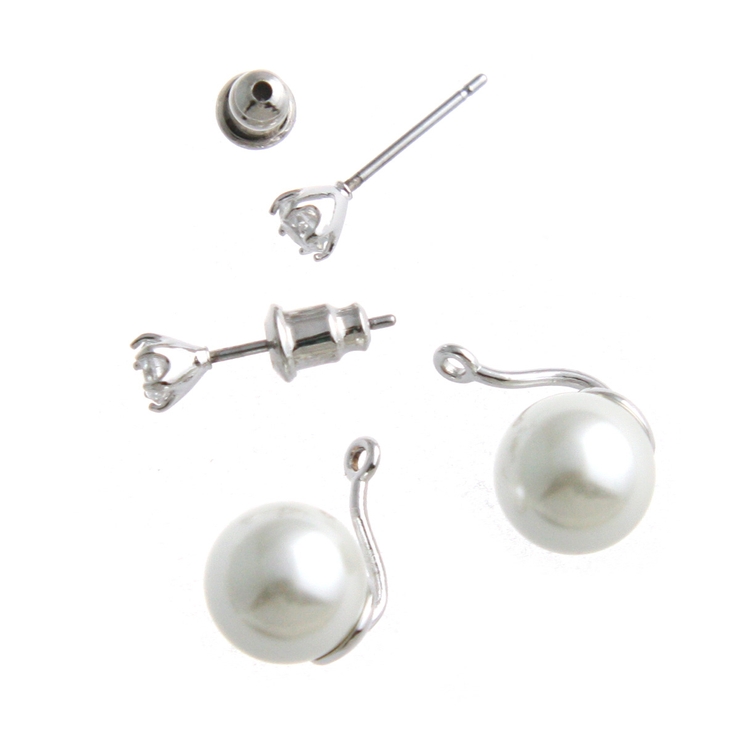 一粒パール×キュービックジルコニアピアス バックキャッチピアス キュービックジル… | VINGTAINE | 詳細画像5 