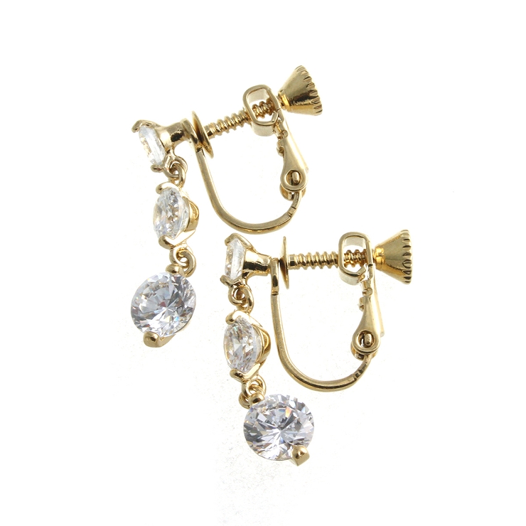 トリプルキュービックぶらさがりピアス/イヤリングP2-38 | VINGTAINE | 詳細画像4 