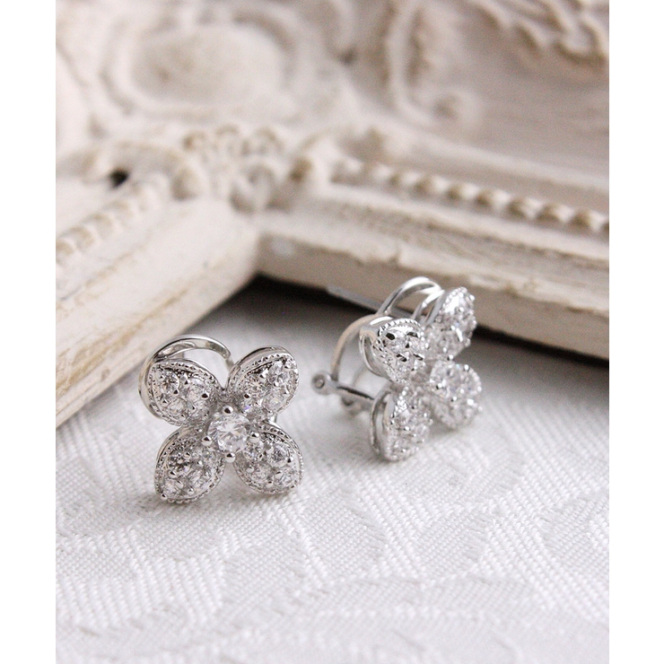 エレガントフラワーピアス イヤリング キュービックジルコニア | VINGTAINE | 詳細画像5 