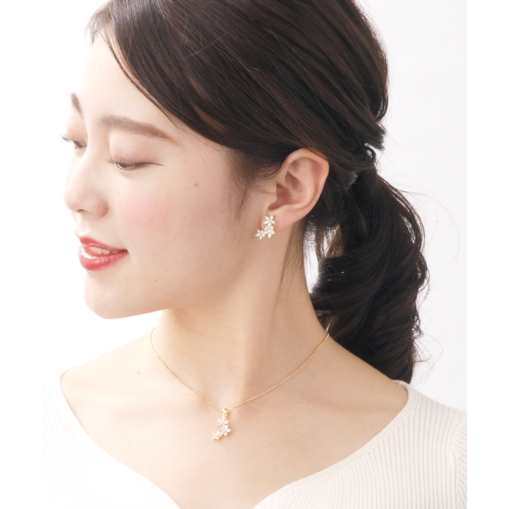 トリプルフラワーピアス/キュービックジルコニア/お花 P2-54 | VINGTAINE | 詳細画像6 