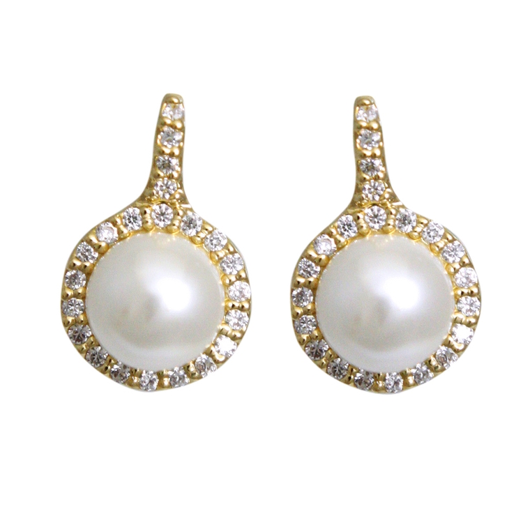 キュービックジルコニア×パールピアス イヤリング ステンレスポスト P2-55 | VINGTAINE | 詳細画像2 