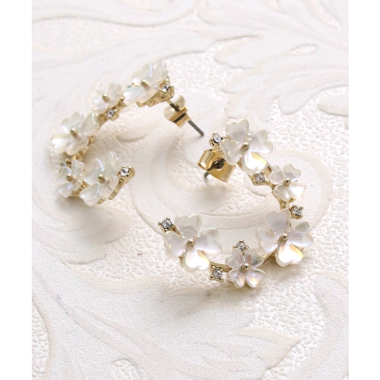 フラワーカーブピアス イヤリング 大人カジュアル | VINGTAINE | 詳細画像13 