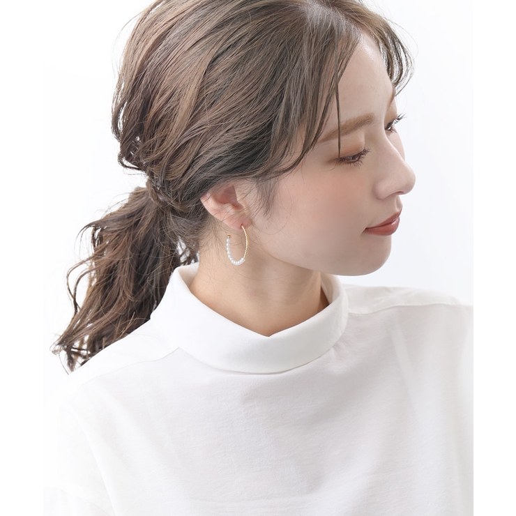 パール×フープピアス アクセサリー 大人カジュアル | VINGTAINE | 詳細画像5 