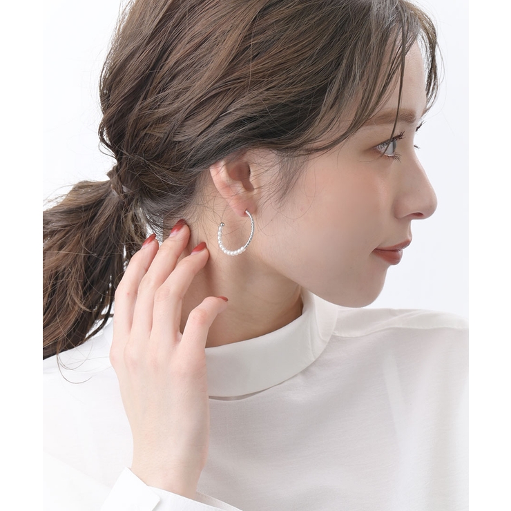 パール×フープピアス アクセサリー 大人カジュアル | VINGTAINE | 詳細画像6 