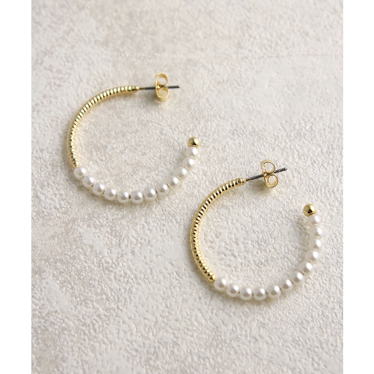 パール×フープピアス アクセサリー 大人カジュアル | VINGTAINE | 詳細画像7 