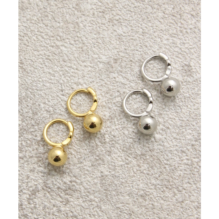 ミニメタルボール付きリングピアス アクセサリー フープ | VINGTAINE | 詳細画像9 