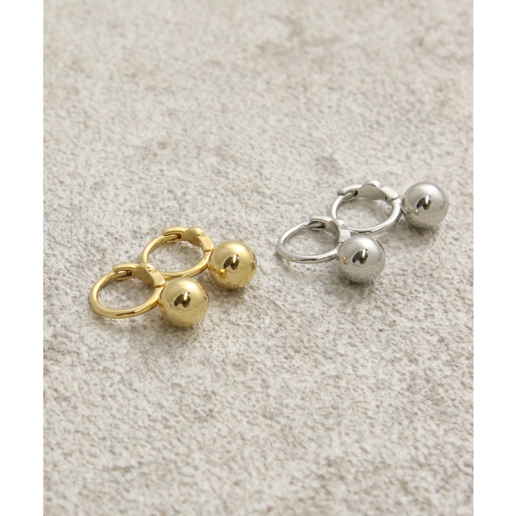 ミニメタルボール付きリングピアス アクセサリー フープ | VINGTAINE | 詳細画像10 