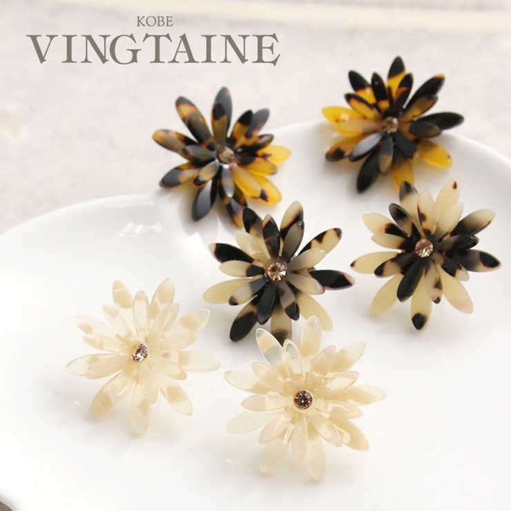 ピアス イヤリング べっ甲風 | VINGTAINE | 詳細画像1 