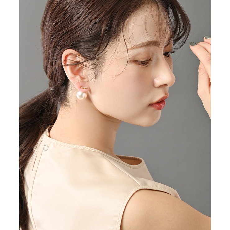 バックキャッチピアス パール キュービックジルコニア | VINGTAINE | 詳細画像3 