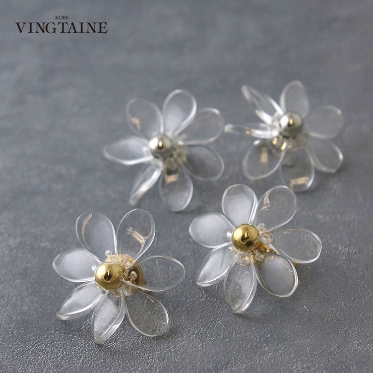 クリアフラワーピアス イヤリング 抜け感 | VINGTAINE | 詳細画像1 