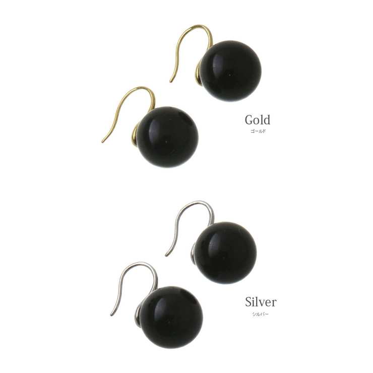 14mm ブラックボール フックピアス | VINGTAINE | 詳細画像12 
