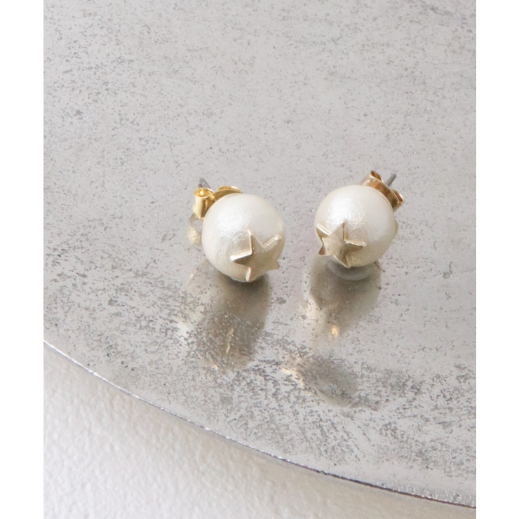 スター×コットンパールピアス イヤリング 10mm | VINGTAINE | 詳細画像3 