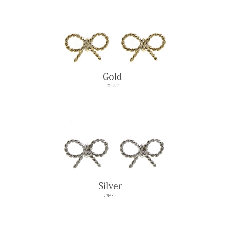 華奢ツイストりぼんピアス チタン シンプル | VINGTAINE | 詳細画像2 