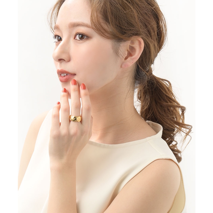 ゴールド | ボリュームメタルリング 幅広 ゴールド | VINGTAINE