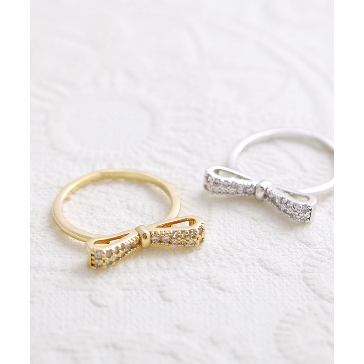 パヴェリボンリング キュービックジルコニア フリーサイズ | VINGTAINE | 詳細画像7 