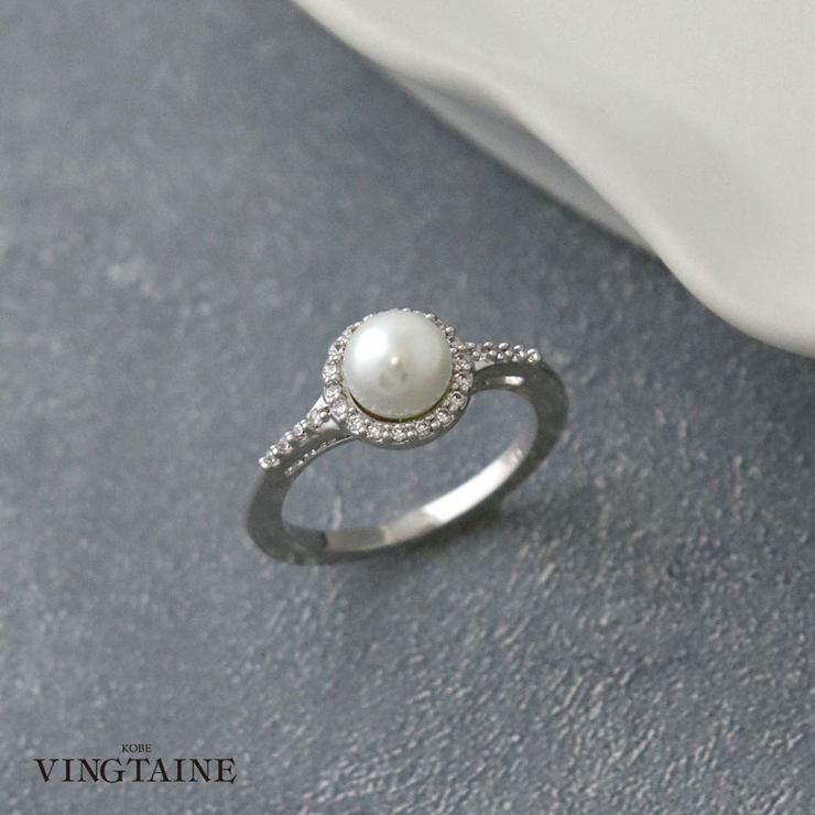 キュービックジルコニア×パールリング/指輪R-23 | VINGTAINE | 詳細画像1 