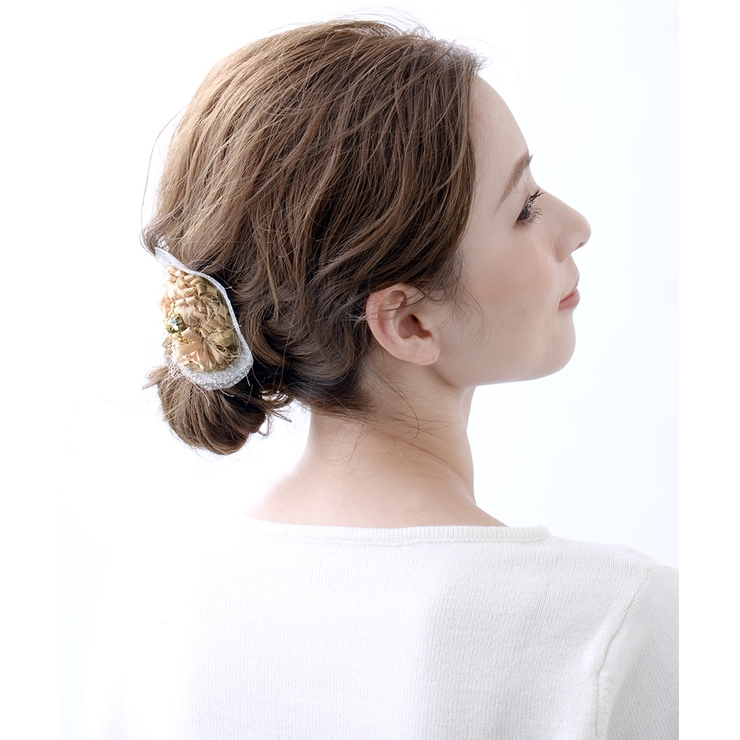チュールレースデザインヘアクリップ くちばしクリップ ダッカール