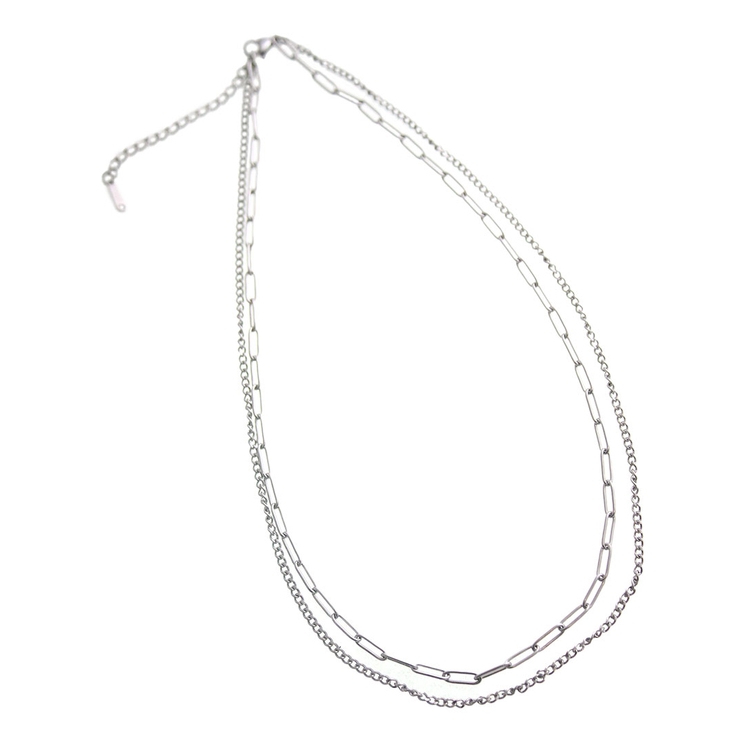 シルバー | ネックレス 2連 チェーン | VINGTAINE