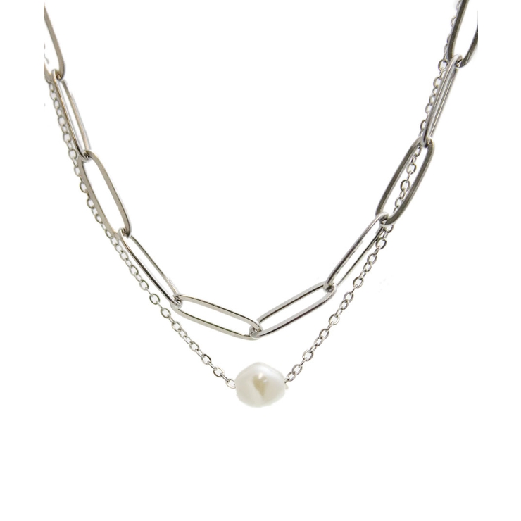 シルバー | ネックレス 2連 パール | VINGTAINE