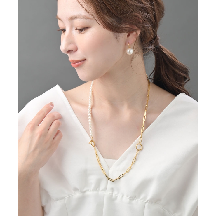 ステンレス パール Y字ネックレス | VINGTAINE | 詳細画像3 