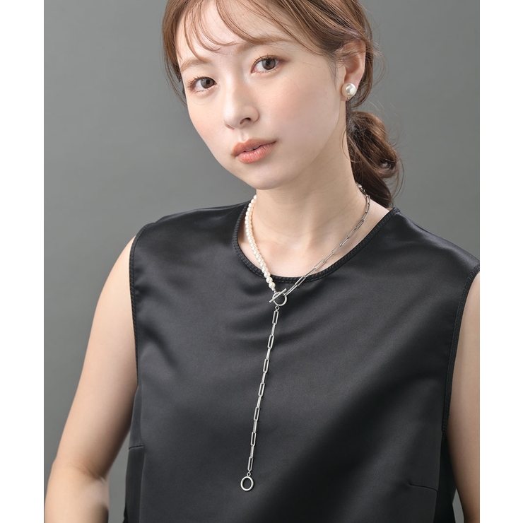 ステンレス パール Y字ネックレス | VINGTAINE | 詳細画像8 