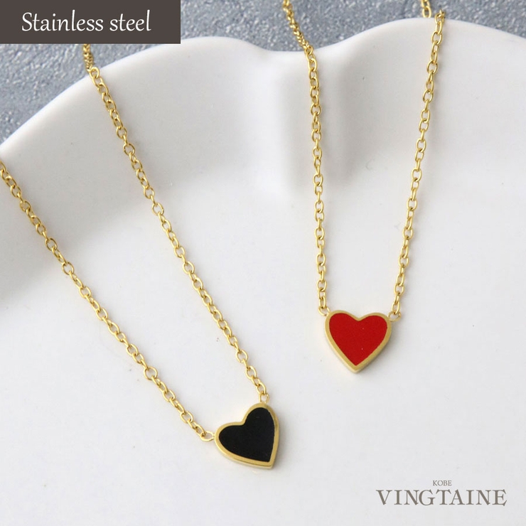 ハートネックレス 小ぶり ステンレス | VINGTAINE | 詳細画像1 