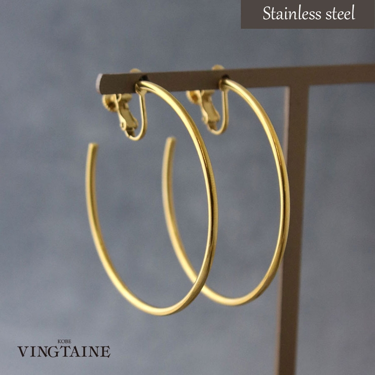 ステンレス フープイヤリング (L) | VINGTAINE | 詳細画像1 