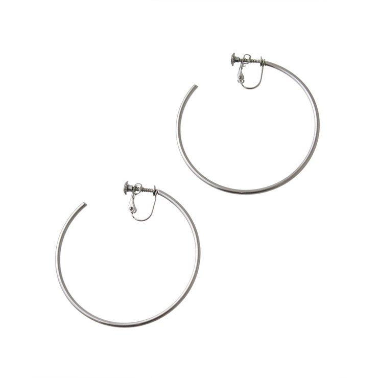 シルバー | ステンレス フープイヤリング (L) | VINGTAINE