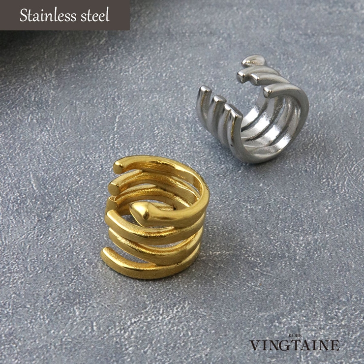 【片耳販売】ステンレス ボリュームイヤーカフ 金属アレルギー対応 | VINGTAINE | 詳細画像1 