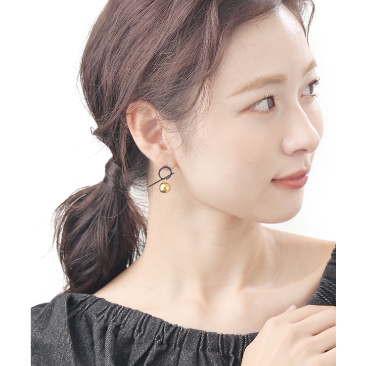 ピアス メタルボール ブラックライン | VINGTAINE | 詳細画像2 