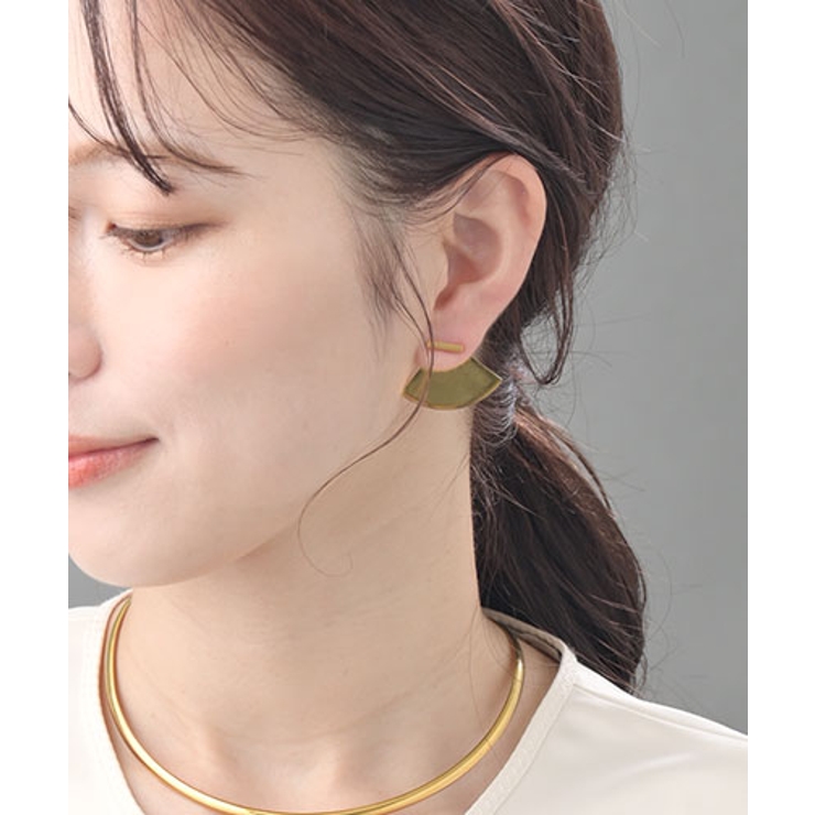 ピアス 扇型プレート ステンレスアクセ | VINGTAINE | 詳細画像2 