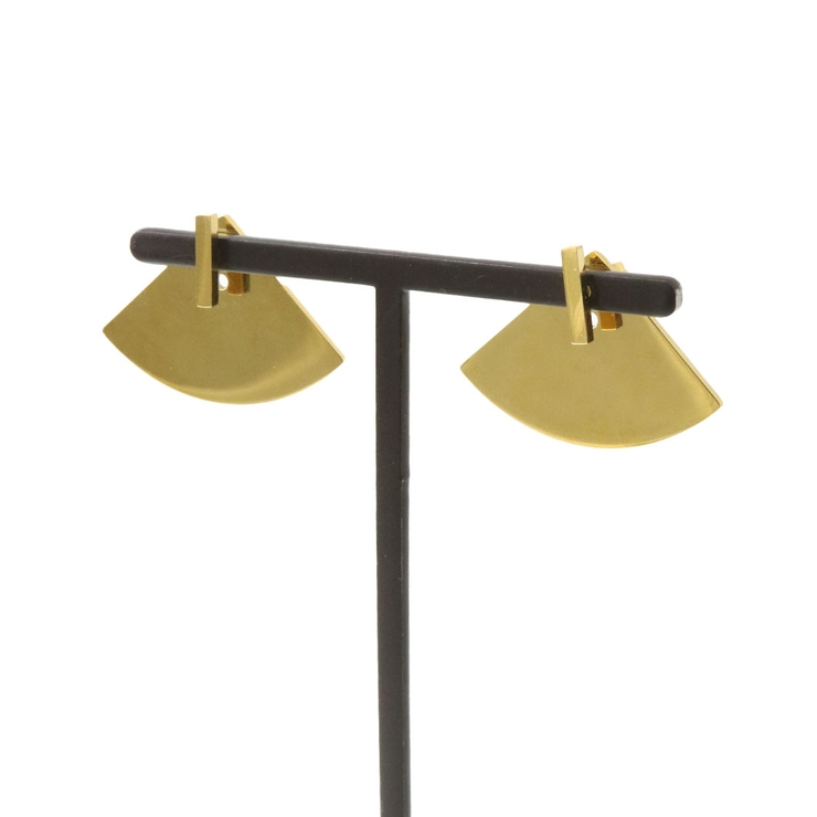 ゴールド | ピアス 扇型プレート ステンレスアクセ | VINGTAINE