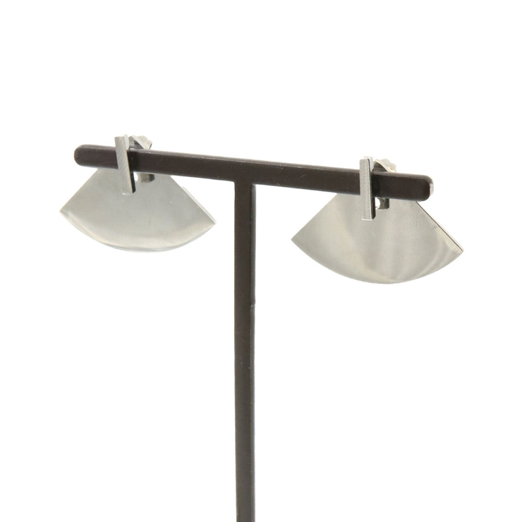 シルバー | ピアス 扇型プレート ステンレスアクセ | VINGTAINE